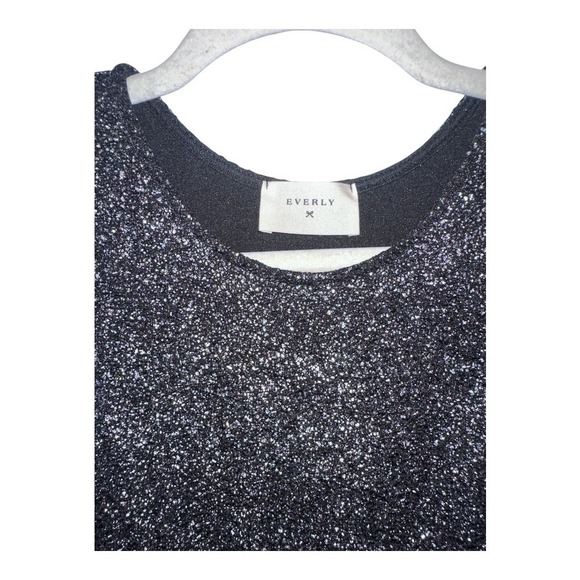 Everly Black/Silver Sparkly Mini Dress, Medium - Picture 4 of 7